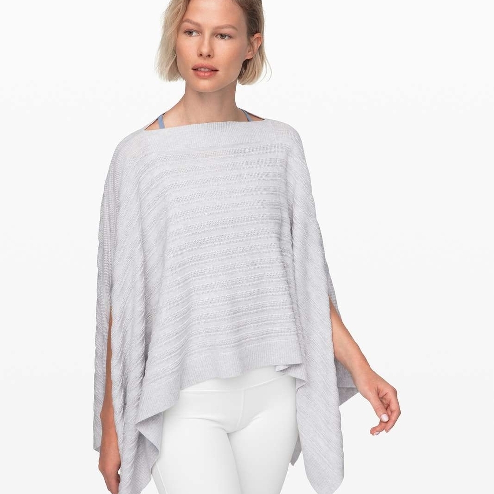 lululemon athletica Light Gray Knit Poncho One Size